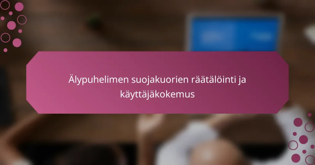 Älypuhelimen suojakuorien räätälöinti ja käyttäjäkokemus