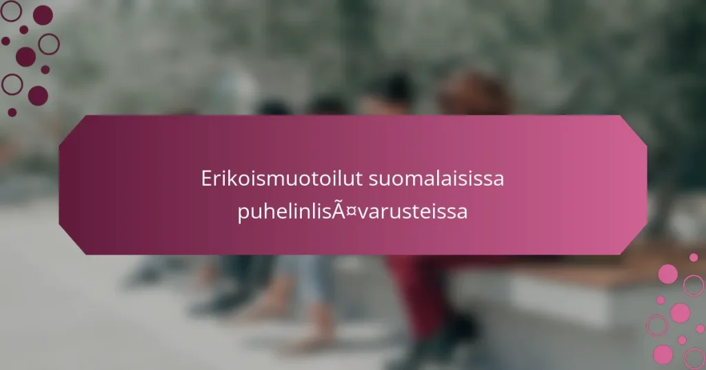 Erikoismuotoilut suomalaisissa puhelinlisävarusteissa