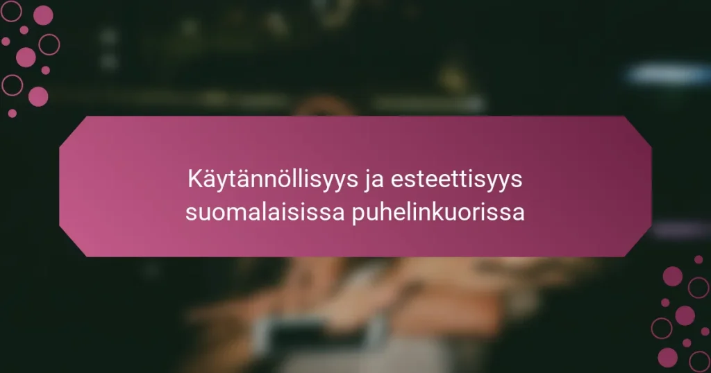 Käytännöllisyys ja esteettisyys suomalaisissa puhelinkuorissa