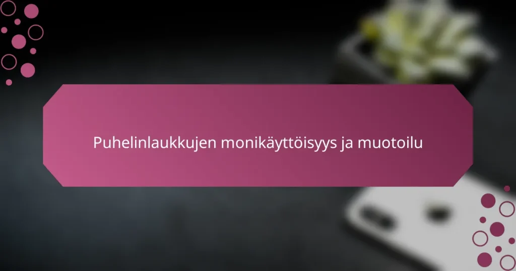 Puhelinlaukkujen monikäyttöisyys ja muotoilu