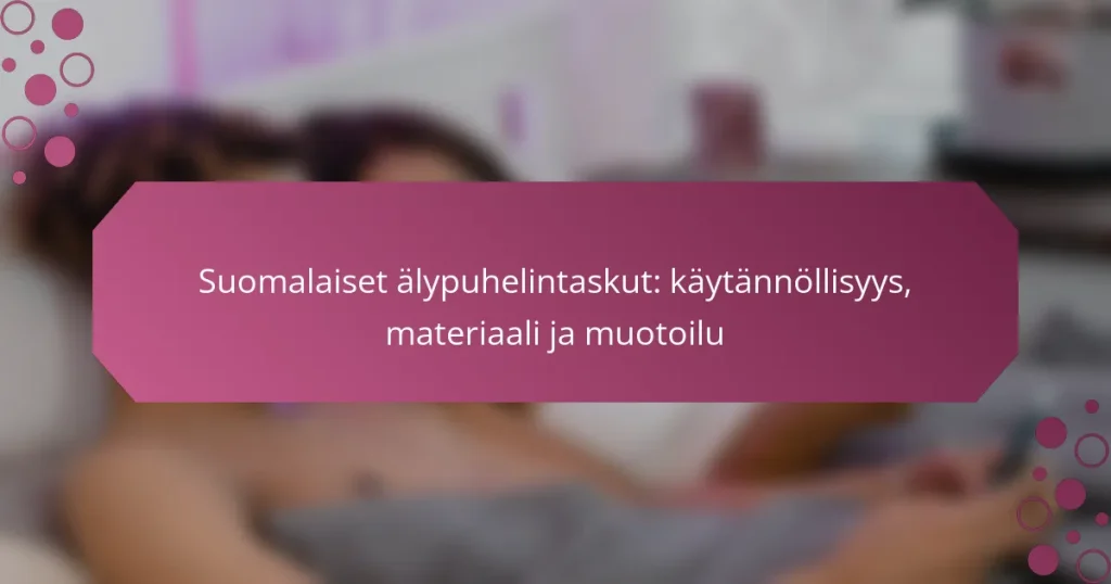 Suomalaiset älypuhelintaskut: käytännöllisyys, materiaali ja muotoilu