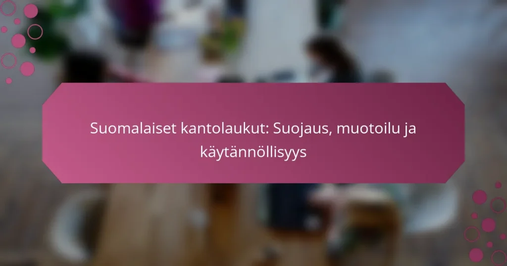 Suomalaiset kantolaukut: Suojaus, muotoilu ja käytännöllisyys