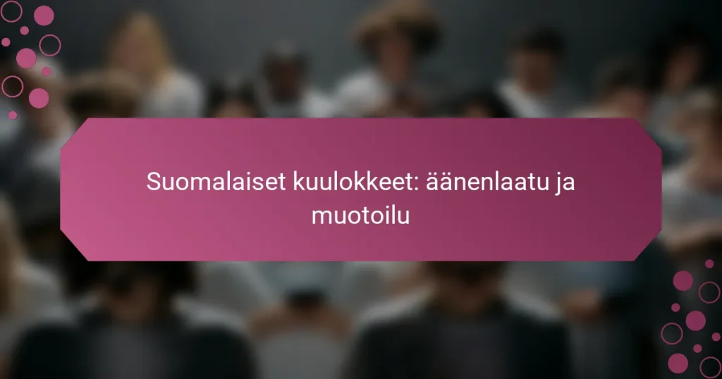 Suomalaiset kuulokkeet: äänenlaatu ja muotoilu