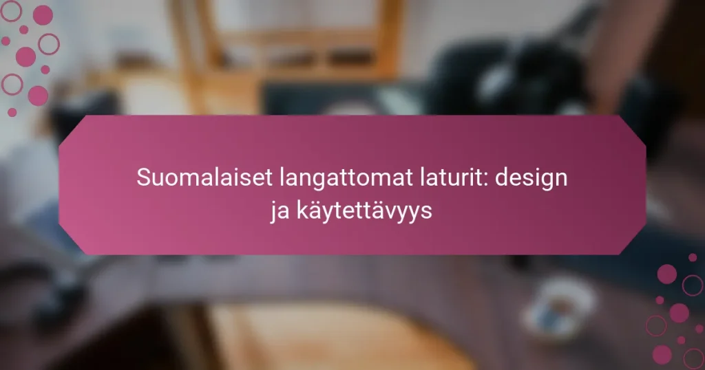 Suomalaiset langattomat laturit: design ja käytettävyys
