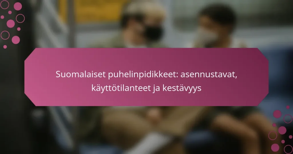 Suomalaiset puhelinpidikkeet: asennustavat, käyttötilanteet ja kestävyys