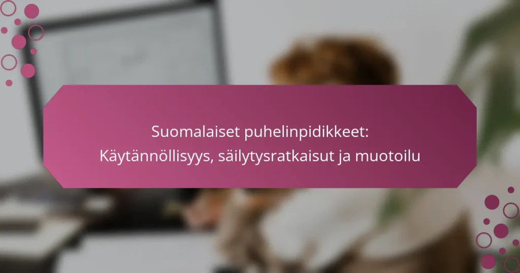 Suomalaiset puhelinpidikkeet: Käytännöllisyys, säilytysratkaisut ja muotoilu