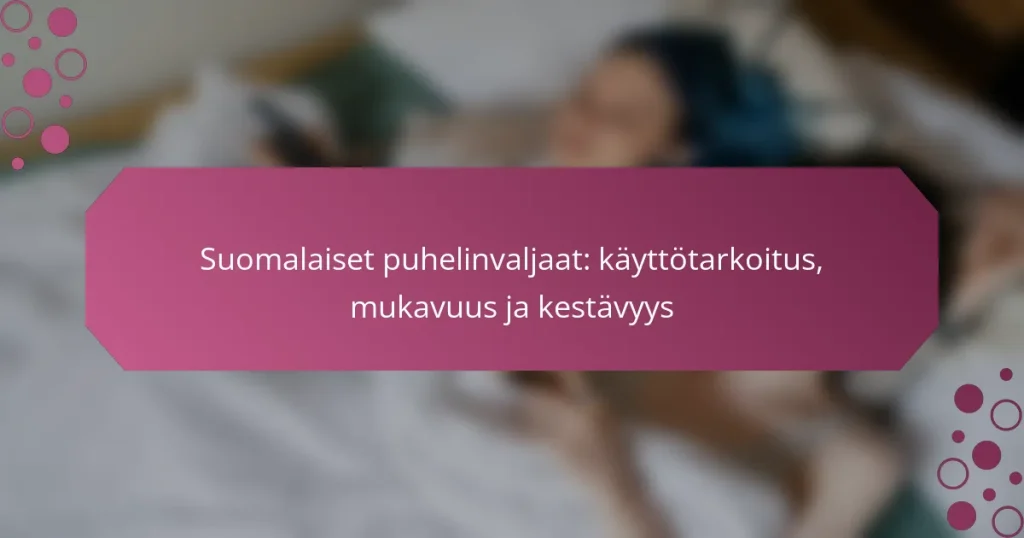 Suomalaiset puhelinvaljaat: käyttötarkoitus, mukavuus ja kestävyys