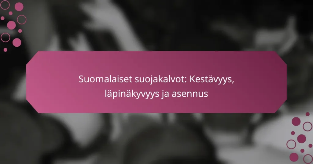 Suomalaiset suojakalvot: Kestävyys, läpinäkyvyys ja asennus