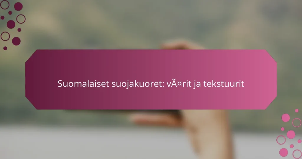 Suomalaiset suojakuoret: värit ja tekstuurit