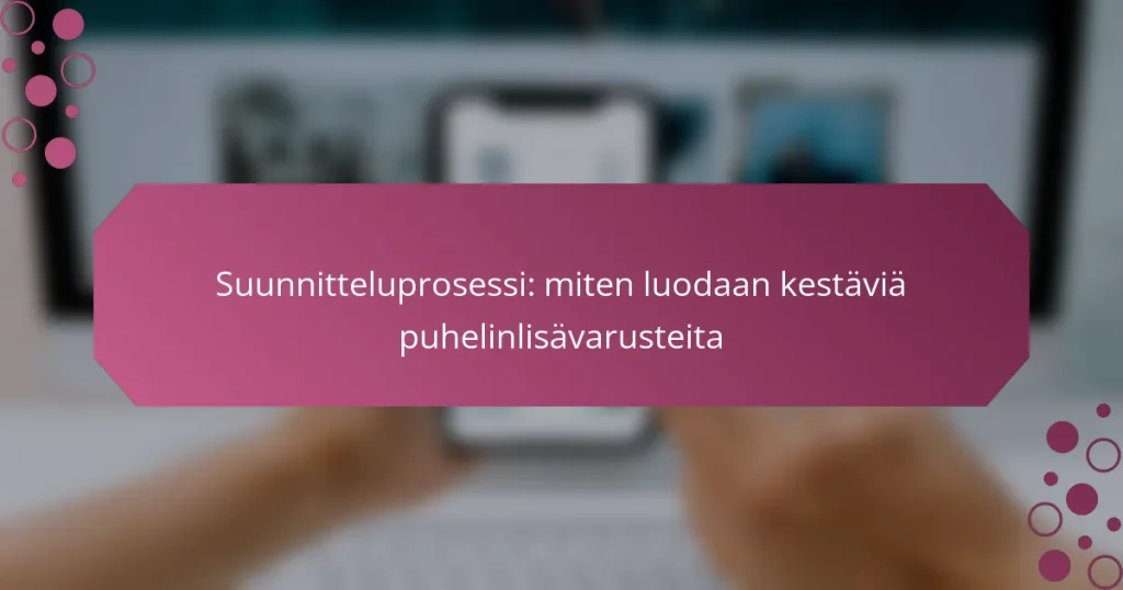 Suunnitteluprosessi: miten luodaan kestäviä puhelinlisävarusteita