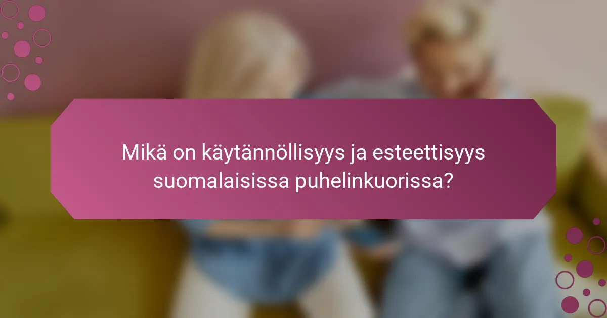 Mikä on käytännöllisyys ja esteettisyys suomalaisissa puhelinkuorissa?