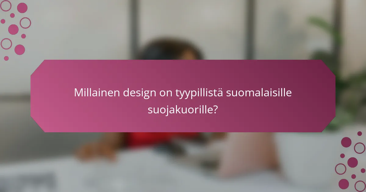 Millainen design on tyypillistä suomalaisille suojakuorille?