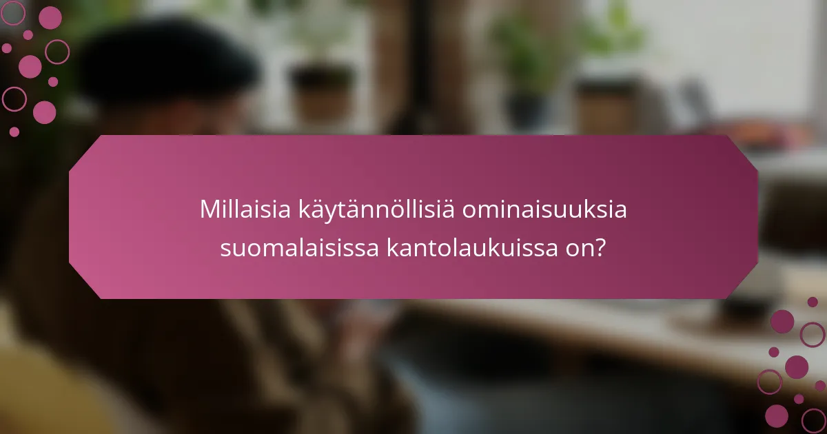 Millaisia käytännöllisiä ominaisuuksia suomalaisissa kantolaukuissa on?