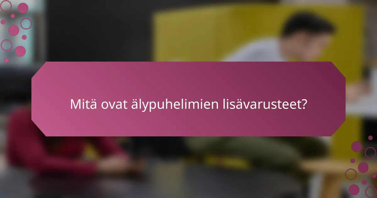 Mitä ovat älypuhelimien lisävarusteet?