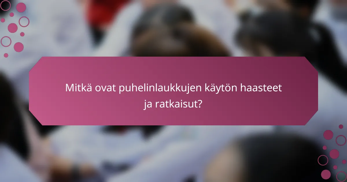 Mitkä ovat puhelinlaukkujen käytön haasteet ja ratkaisut?