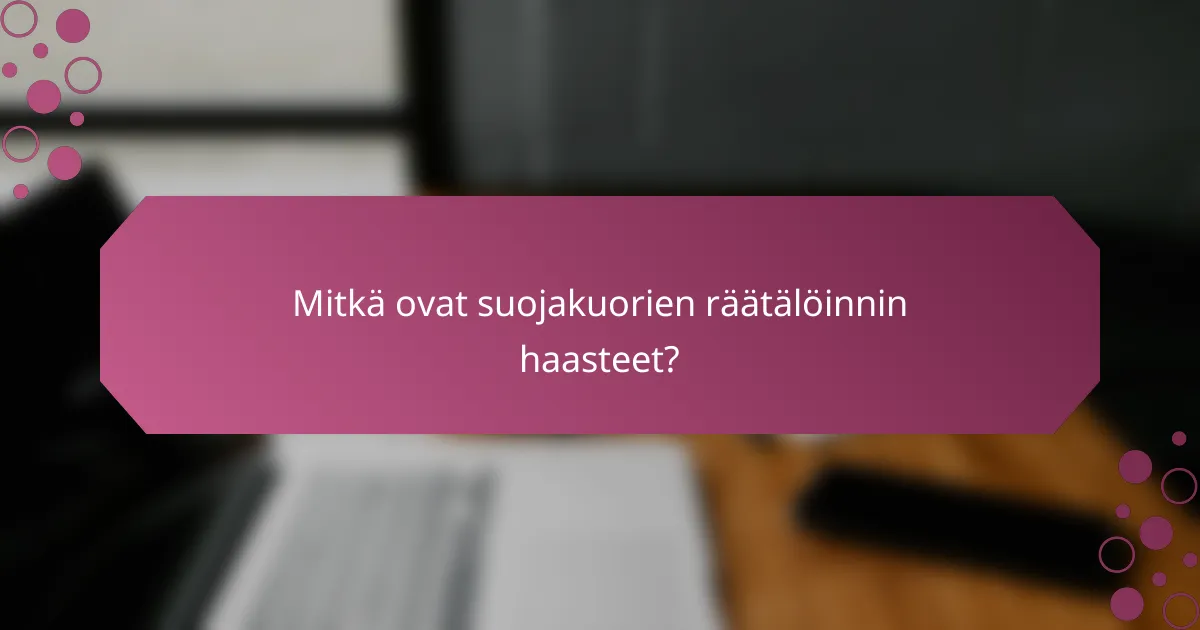 Mitkä ovat suojakuorien räätälöinnin haasteet?